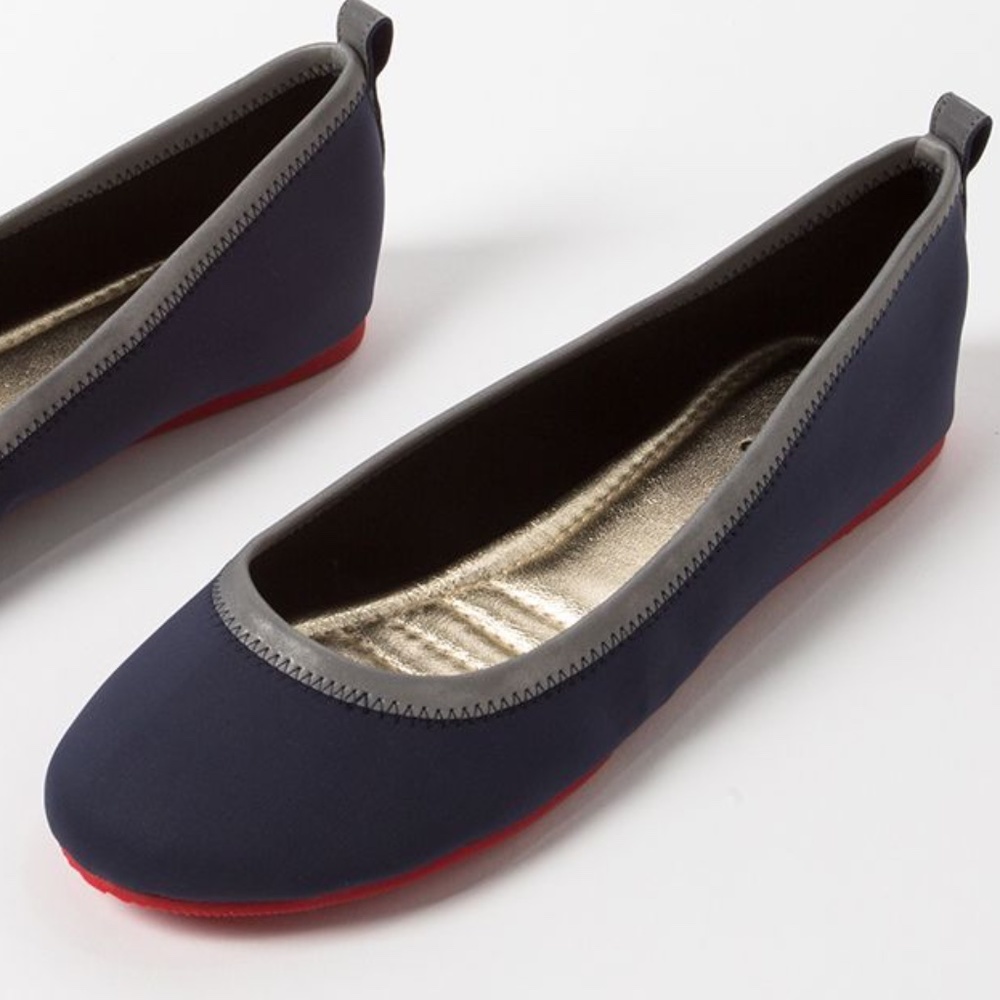 Betabrand Bike to Work Navy Neoprene Flats - NIB